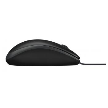 Logitech B100 USB Maus schwarz – 3 Tasten, optisch, kabelgebunden, für Büro & Homeoffice